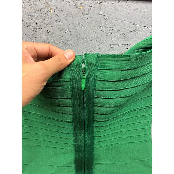 KatieJ‎ NYC Women’s L Green Bandage Dress Strapless Bodycon Cocktail Party Mini - Picture 12 of 12